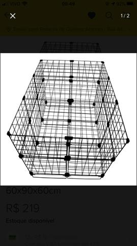 Cercado porquinho da Índia/ coelho, com fundo pés e teto