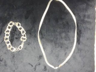 Cordão de Prata e pulseira de prata