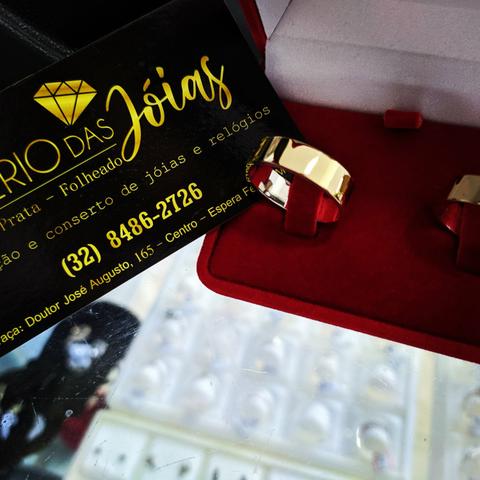 Par de aliança Moeda antiga com forro de prata