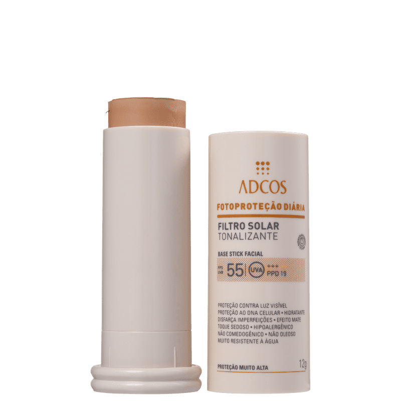 Adcos Fotoproteção Diária Tonalizante Stick FPS 55 Nude – Protetor Solar com Cor 12g